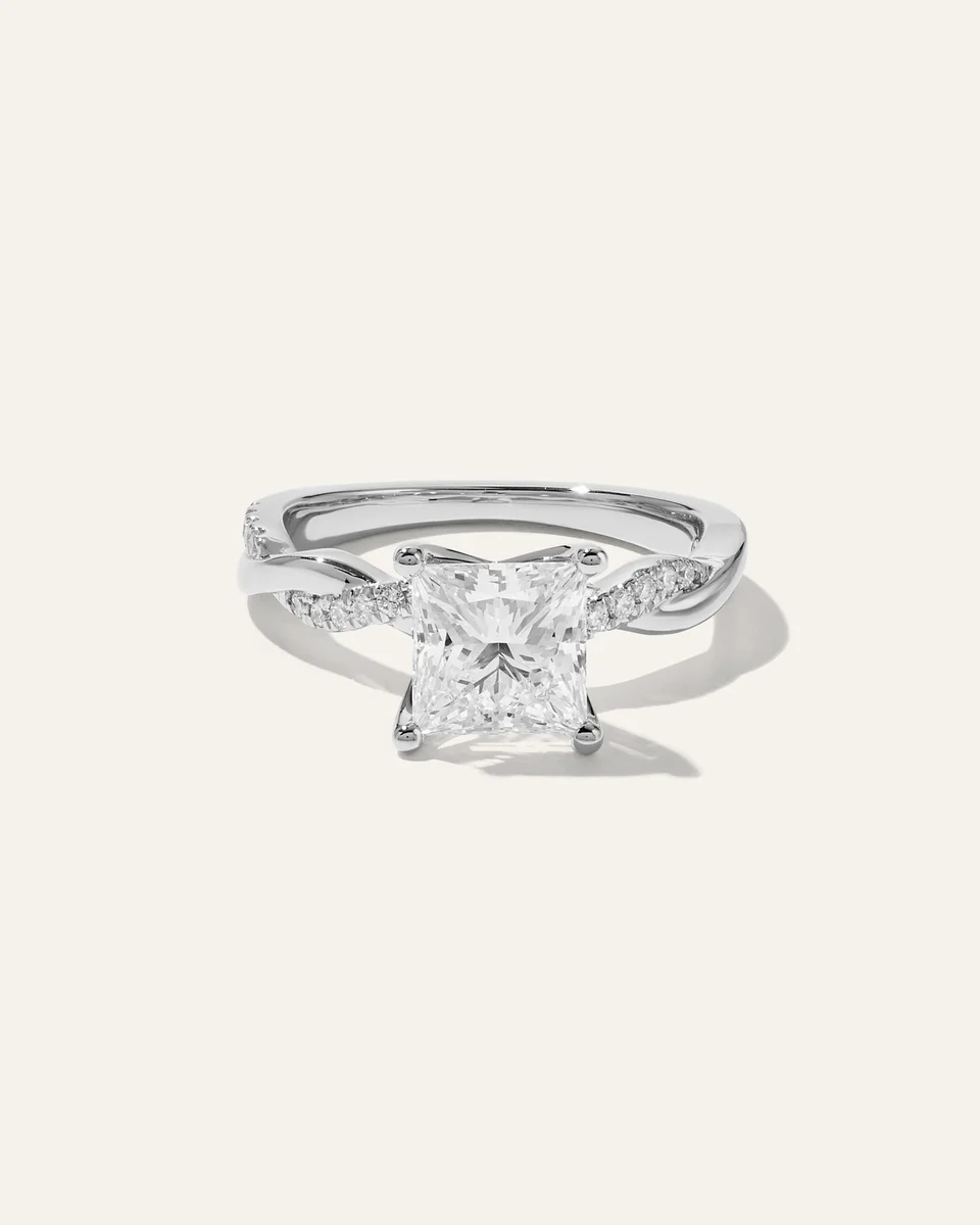Quince Quince Women's Lab Grown Diamond Princess Twisted Engagement Ring 2ct in Platinum — Women Summer white Accessories