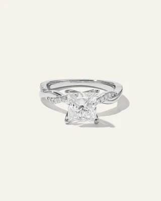 Quince Quince Women's Lab Grown Diamond Princess Twisted Engagement Ring 2ct in Platinum — Women Summer white Accessories