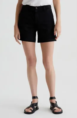 AG AG Jude Stretch Twill Shorts in Sulfur Black — Women Winter black Shorts