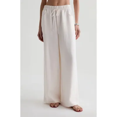 AG AG Century Drawstring Pants in Champagne — Women Spring white Pants