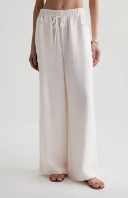 AG AG Century Drawstring Pants in Champagne — Women Spring white Pants