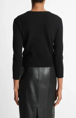Vince Vince Wool & Cashmere Blend Cardigan in Black — Women Winter black Sweaters & Knits