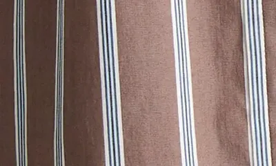 Vince Vince Stripe Cotton Blend Button-Up Shirt in Brown Multi — Women Autumn grey Tops