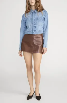 FRAME FRAME The Small Denim Jacket in Dawn — Women Spring silver Outerwear