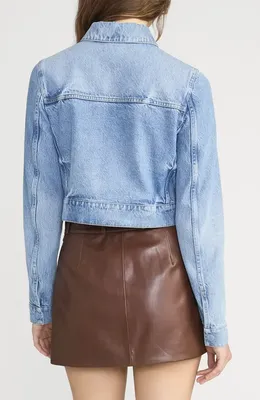 FRAME FRAME The Small Denim Jacket in Dawn — Women Spring silver Outerwear