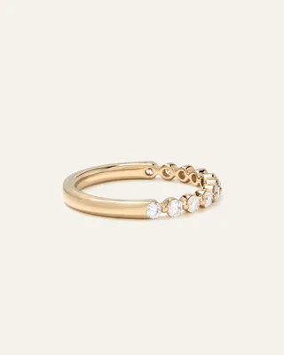 Quince Quince | Women's Lab Grown Diamond Single Shared Prong Halfway Band Rings in Yellow Gold — Women Spring gold Jewelry