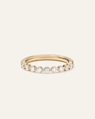 Quince Quince | Women's Lab Grown Diamond Single Shared Prong Halfway Band Rings in Yellow Gold — Women Spring gold Jewelry