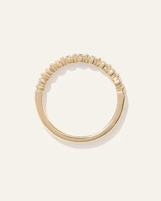 Quince Quince | Women's Lab Grown Diamond Single Shared Prong Halfway Band Rings in Yellow Gold — Women Spring gold Jewelry
