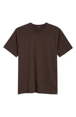 AG AG Bryce Crewneck Stretch Linen T-Shirt in Oak Barrel — Men Autumn chocolate Tops