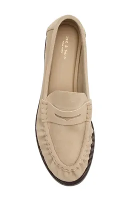 rag & bone rag & bone Lexi Penny Loafer in Irish Cream Suede — Women Spring beige Shoes