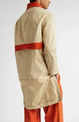 Bode Bode Corduroy Trim Cotton Twill Hunting Jacket in Multicolor — Men Autumn ivory Outerwear