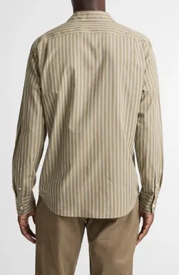 Vince Vince Tryon Stripe Button-Up Shirt in Kalamata/smock White — Men Autumn beige Tops