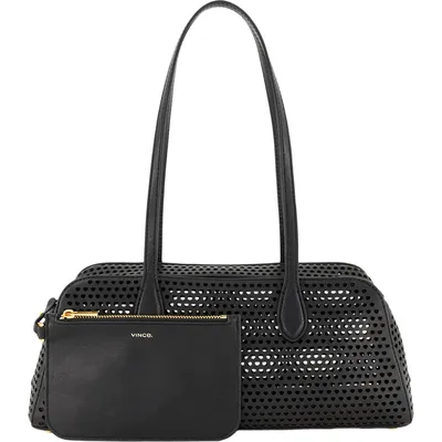 Vince Vince Athene Perforated Leather East/West Shoulder Bag in Black — Women Winter black Accessories
