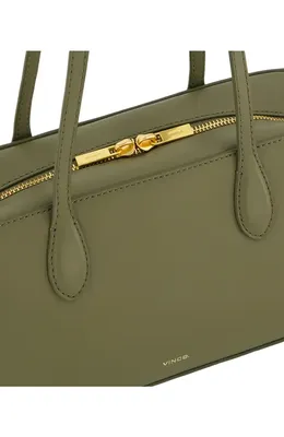 Vince Vince Athene Nappa Leather East/West Shoulder Bag in Pinegrove — Women Autumn green Accessories