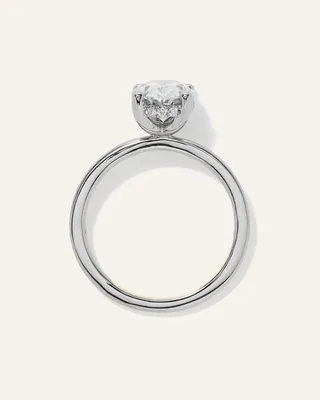 Quince Quince Women's Lab Grown Diamond Oval Petite Hidden Halo Engagement Ring 2ct in Platinum — Women Summer white Accessories