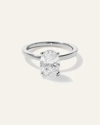 Quince Quince Women's Lab Grown Diamond Oval Petite Hidden Halo Engagement Ring 2ct in Platinum — Women Summer white Accessories