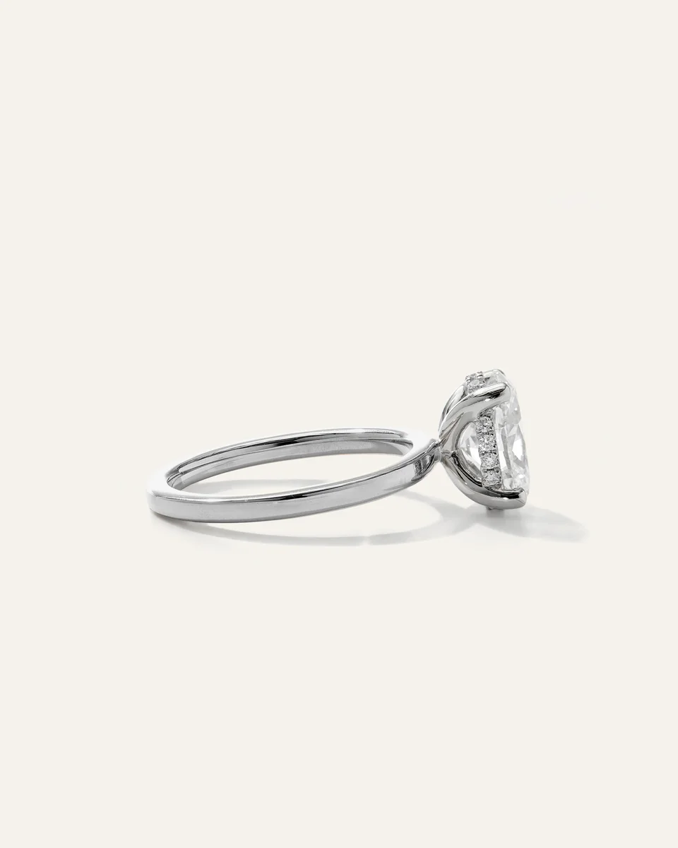 Quince Quince Women's Lab Grown Diamond Oval Petite Hidden Halo Engagement Ring 2ct in Platinum — Women Summer white Accessories