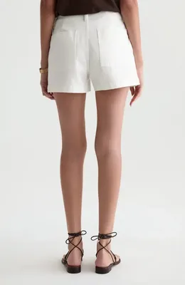 AG AG Analeigh High Waist Workwear Twill Shorts in Powder — Women Winter white Shorts