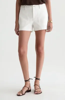 AG AG Analeigh High Waist Workwear Twill Shorts in Powder — Women Winter white Shorts