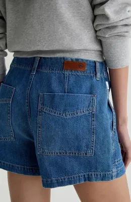 AG AG Analeigh High Waist Workwear Denim Shorts in Gold Mountain — Women Winter navy Shorts