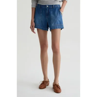 AG AG Analeigh High Waist Workwear Denim Shorts in Gold Mountain — Women Winter navy Shorts