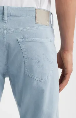 AG AG Everett Slim Straight Leg Cotton & Linen Blend Jeans in Sulfur Smoky Sapphire — Men Summer grey Pants
