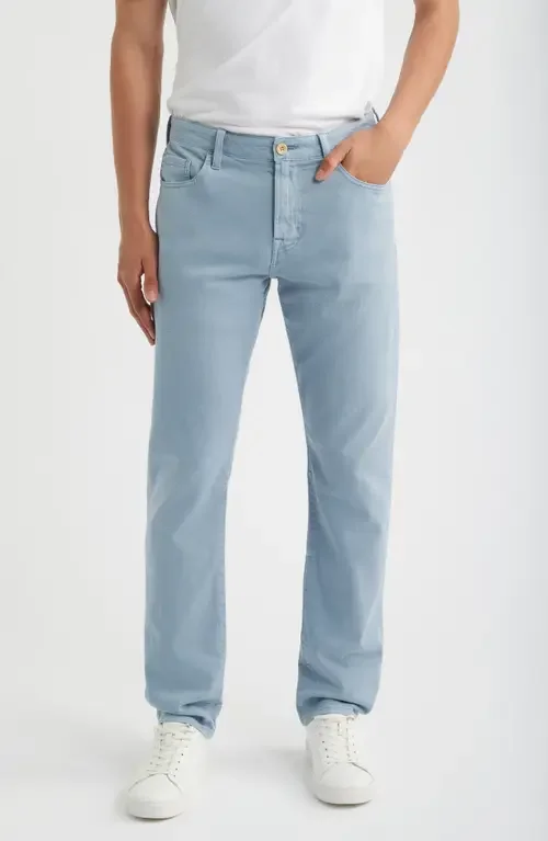 AG AG Everett Slim Straight Leg Cotton & Linen Blend Jeans in Sulfur Smoky Sapphire — Men Summer grey Pants