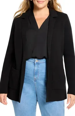 NIC+ZOE NIC+ZOE Knit Blazer in Black Onyx — Women Winter black Outerwear