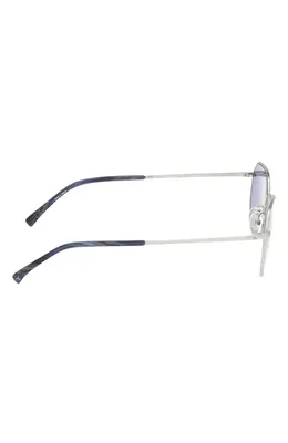 rag & bone rag & bone 53mm Geometric Sunglasses in Silver /Navy Horn /Blue in Silver/Navy Horn/Blue — Unisex Winter silver Accessories