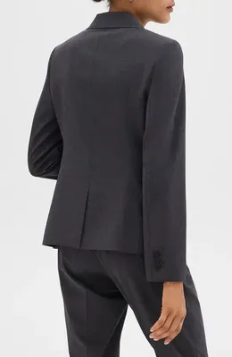 Theory Theory Carissa Good Wool Blazer in Charcoal Melange — Women Winter black Blazers
