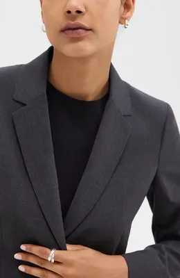 Theory Theory Carissa Good Wool Blazer in Charcoal Melange — Women Winter black Blazers