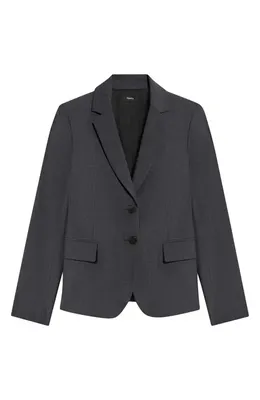 Theory Theory Carissa Good Wool Blazer in Charcoal Melange — Women Winter black Blazers