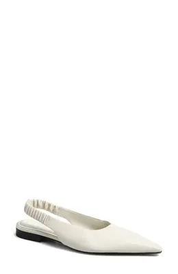rag & bone rag & bone Mercer Pointed Toe Slingback Flat in Antique White — Women Winter white Shoes