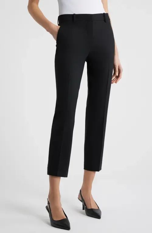 Theory Theory Treeca Wool Blend Crop Pants in Black — Women Winter black Pants