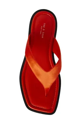 rag & bone rag & bone Gracie Flip Flop in Red Satin — Women Autumn red Shoes