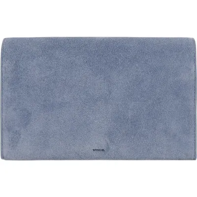 Vince Vince Suede Wallet on a Strap in Azul — Women Summer grey Accessories