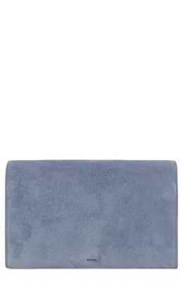 Vince Vince Suede Wallet on a Strap in Azul — Women Summer grey Accessories
