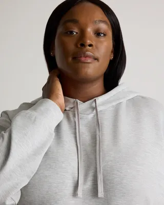 Quince Quince | Women's SuperSoft Fleece Pullover Hoodie in Heather Grey — Women Summer silver Activewear