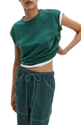 rag & bone rag & bone Atlas Linen Drawstring Carpenter Pants in Forest — Women Summer teal Pants