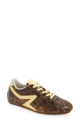 rag & bone rag & bone Retro Runner Slim Ultra Sneaker in Mocha Snake — Women Autumn brown Shoes