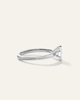 Quince Quince Women's Lab Grown Diamond Round Six Prong Knife Edge Engagement Ring 1ct in Platinum — Women Summer white Accessories