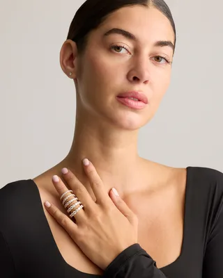 Quince Quince | Women's Lab Grown Diamond Round Eternity Band Rings in Yellow Gold in Yellow Gold — Women Autumn Accessories