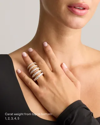 Quince Quince | Women's Lab Grown Diamond Round Eternity Band Rings in Yellow Gold in Yellow Gold — Women Autumn Accessories