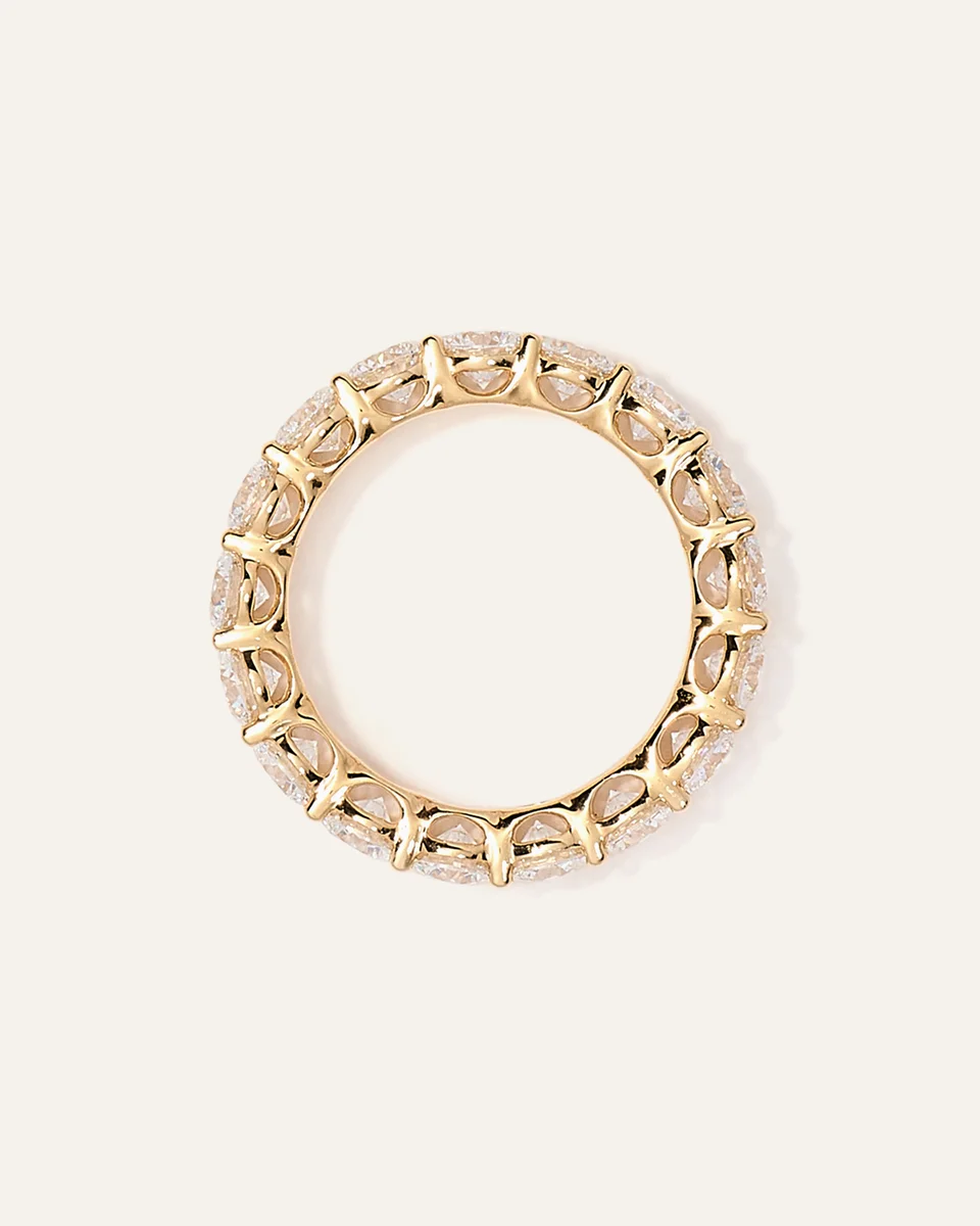 Quince Quince | Women's Lab Grown Diamond Round Eternity Band Rings in Yellow Gold in Yellow Gold — Women Autumn Accessories