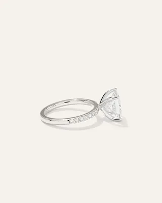 Quince Quince | Women's Lab Grown Diamond Princess Petite Pave Engagement Ring 3ct in Platinum — Women Summer white Accessories