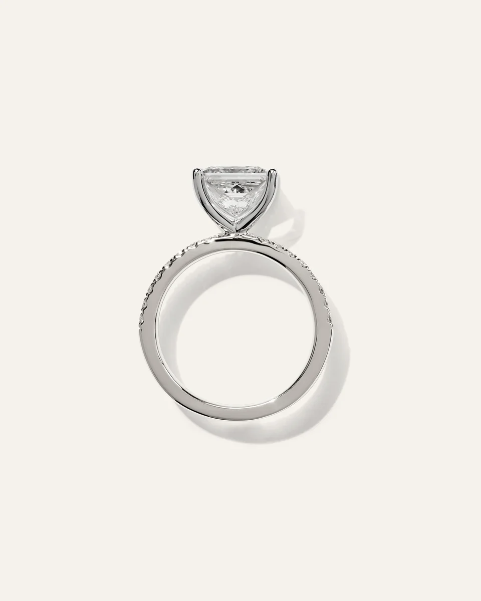 Quince Quince | Women's Lab Grown Diamond Princess Petite Pave Engagement Ring 3ct in Platinum — Women Summer white Accessories