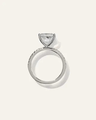 Quince Quince | Women's Lab Grown Diamond Princess Petite Pave Engagement Ring 3ct in Platinum — Women Summer white Accessories