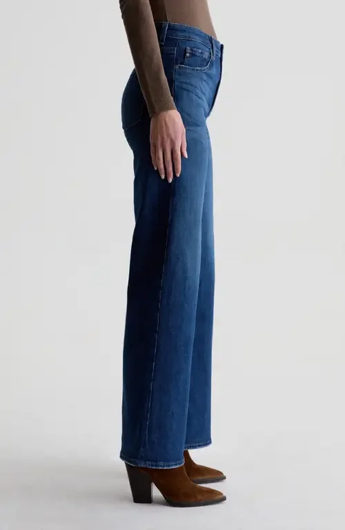 AG AG Saige Mid Rise Wide Leg Jeans in Mykonos — Women Winter navy Jeans & Denim