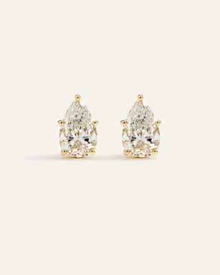 Quince Quince Women's 14K Gold Lab Grown Diamond Statement Pear Studs 8ctw in Yellow Gold — Women Spring gold Accessories