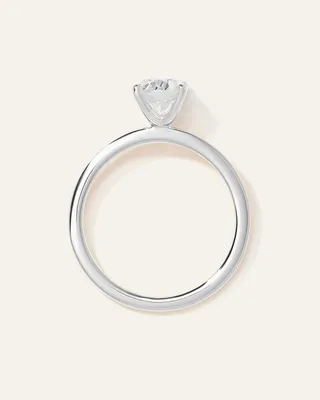 Quince Quince | Women's Lab Grown Diamond Oval Petite Classic Engagement Ring 1ct in White Gold — Women Summer ivory Jewelry